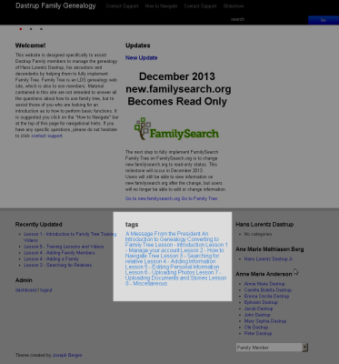 Fron Page Tags