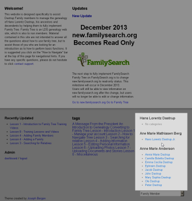 Front Page Catagories