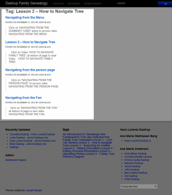 Introduction tag menu